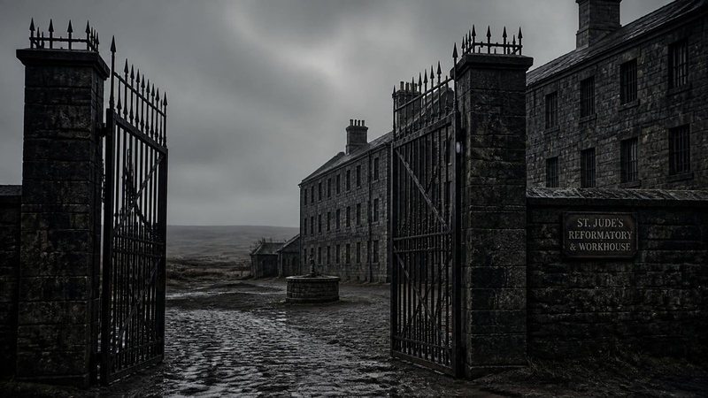 Das Tor von St. Jude's Reformatory & Workhouse im Moor